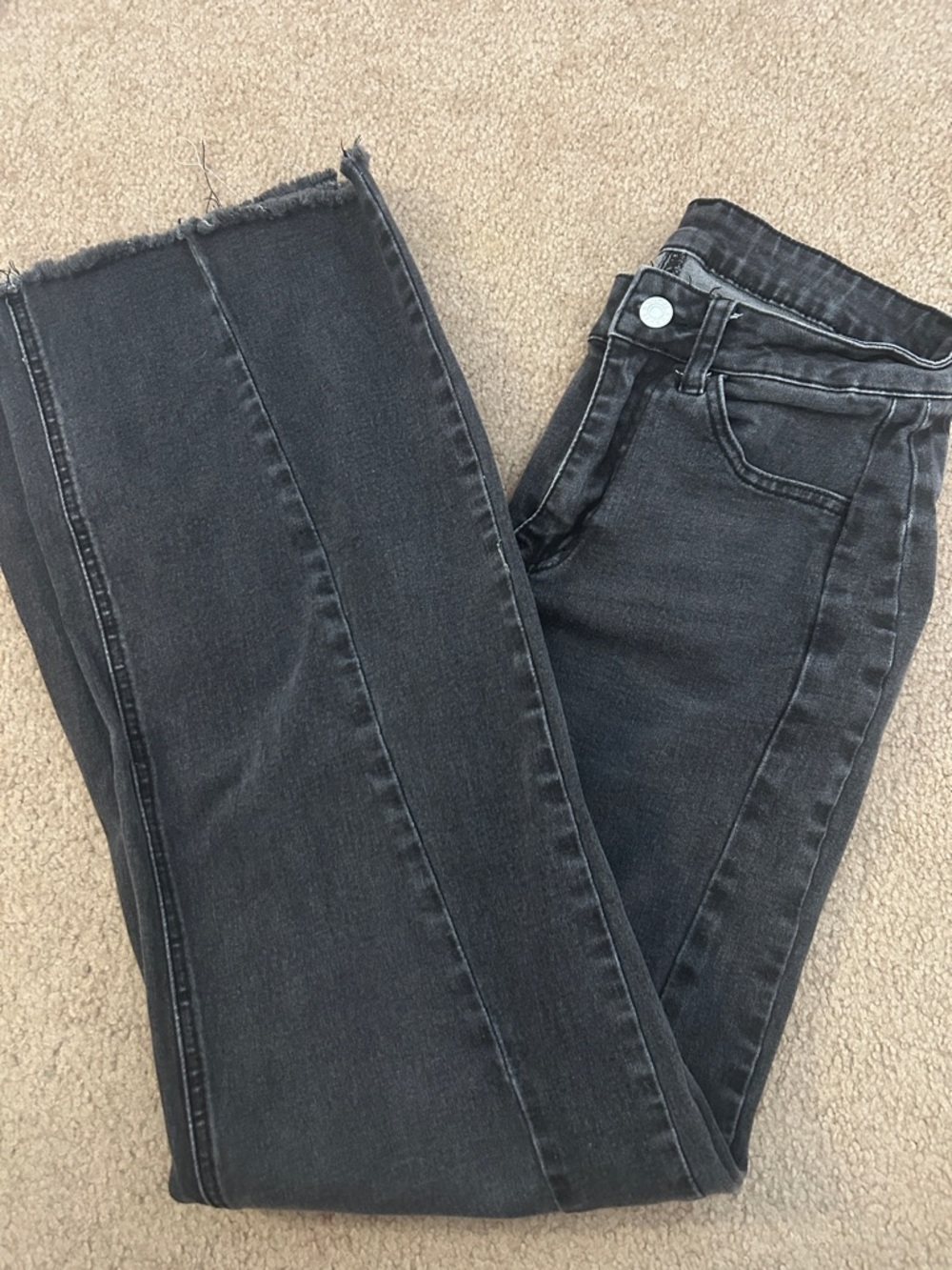 Amazon Women’s Black Flare Jeans with Raw Hem